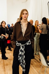 Backstage at the Kallmeyer spring 2025 ready-to-wear show at New York Fashion Week.