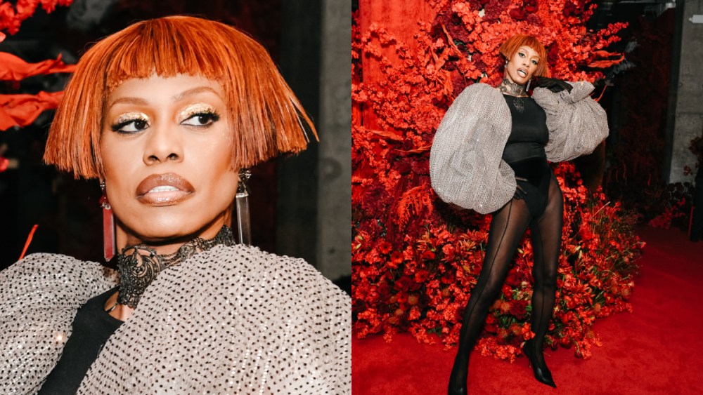 Laverne Cox attends the Christian Siriano fashion show during New York Fashion Week on Feb. 6 in New York City.