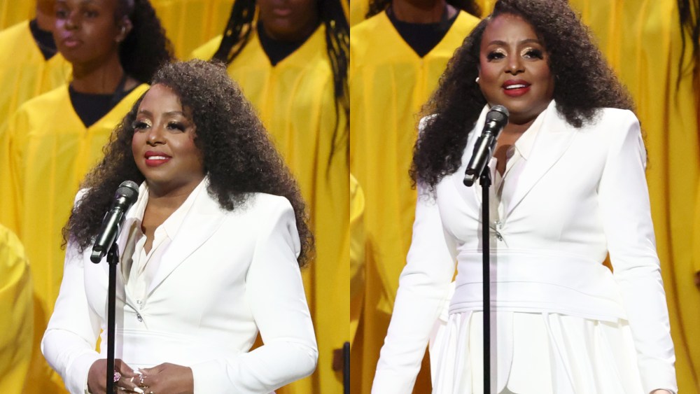 Ledisi performs during the Super Bowl LIX Pregame at Caesars Superdome.
