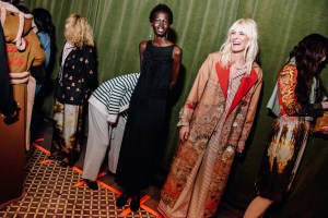 Backstage at the Lingua Franca Fall 2025 Ready-to-Wear show at New York fashion week.