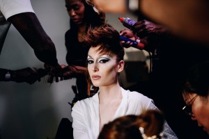 Backstage at the Luar spring 2025 ready-to-wear show at New York Fashion Week.