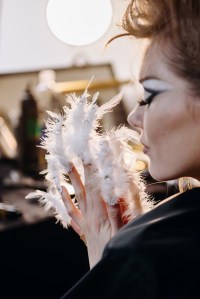 Backstage at the Luar spring 2025 ready-to-wear show at New York Fashion Week.