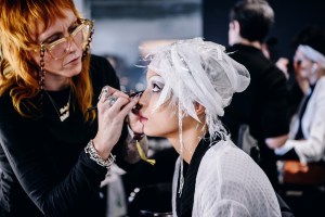 Backstage at the Luar spring 2025 ready-to-wear show at New York Fashion Week.