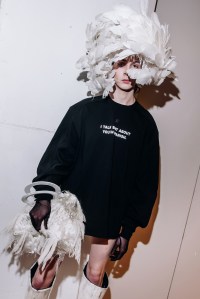 Backstage at the Luar spring 2025 ready-to-wear show at New York Fashion Week.