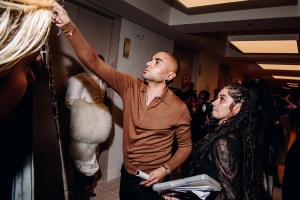 Backstage at the Luar spring 2025 ready-to-wear show at New York Fashion Week.