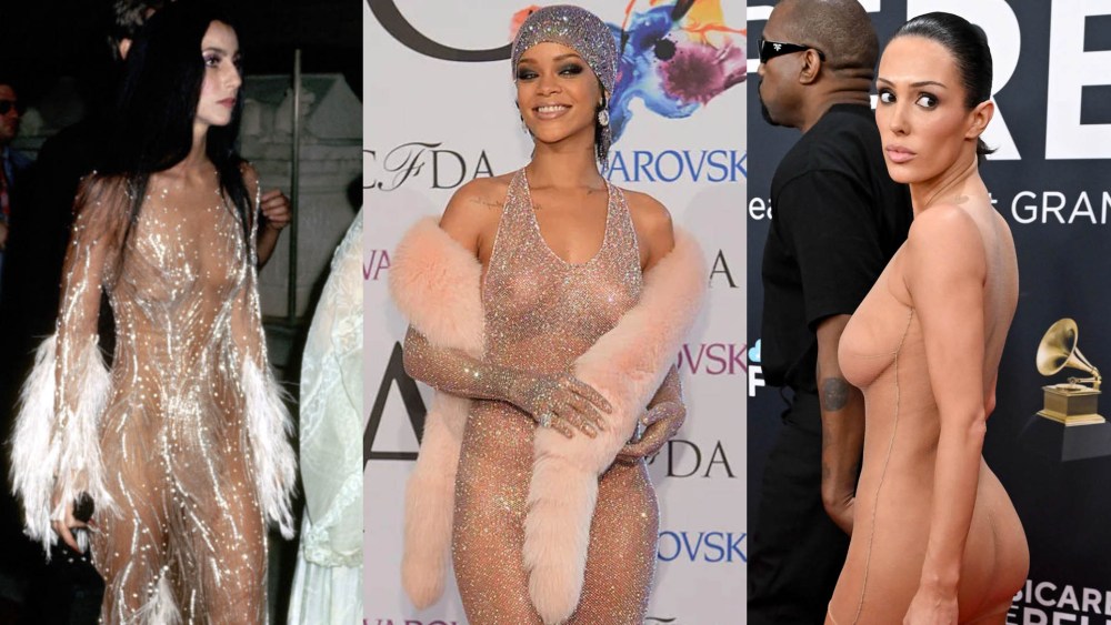 Cher in 1974, Rihanna in 2014 and Bianca Censori in 2025.