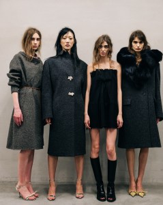 Backstage at Prada Fall 2025 Ready-To-Wear Collection at Paris Fashion Week