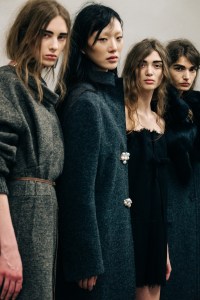 Backstage at Prada Fall 2025 Ready-To-Wear Collection at Paris Fashion Week