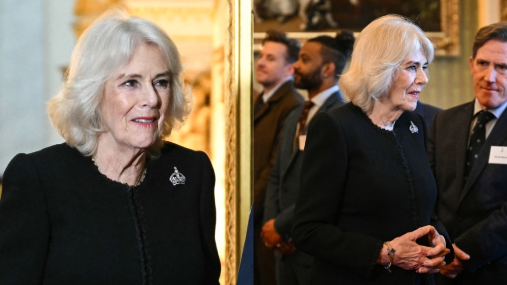 Queen Camilla, Fiona Clare, Tudor Crown Brooch, Buckingham Palace