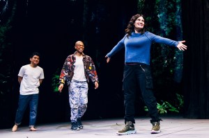 Zachary Noah Piser, Khaila Wilcoxon and Idina Menzel