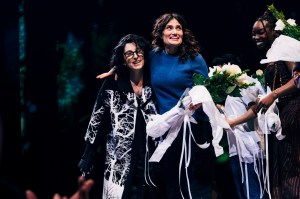 Tina Landau and Idina Menzel
