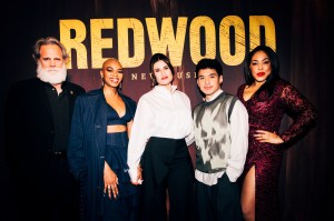 Michael Park, Khaila Wilcoxon, Idina Menzel, Zachary Noah Piser and De'Adre Aziza