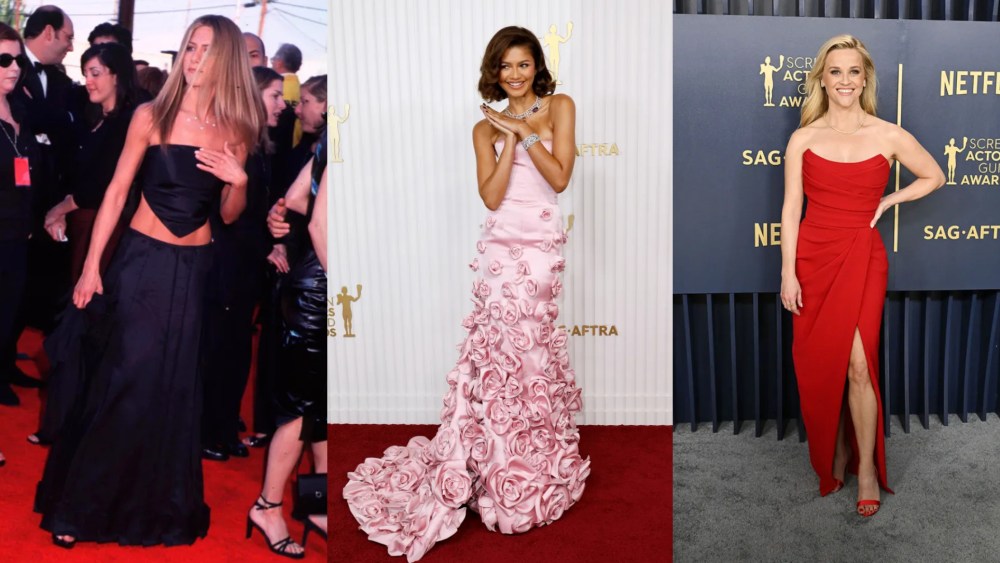 Jennifer Aniston, Zendaya and Reese Witherspoon on the SAG Awards red carpet through the years.