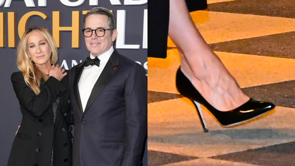 Sarah Jessica Parker, Matthew Broderick, black pumps, patent leather, silver, chainmail, SNL, New York