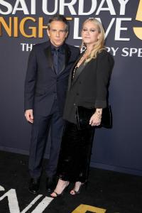 Ben Stiller, Christine Taylor at SNL50: The Anniversary Special at 30 Rockefeller Plaza on February 16, 2025 in New York, New York.