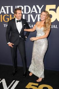 Ryan Reynolds, Blake Lively at SNL50: The Anniversary Special at 30 Rockefeller Plaza on February 16, 2025 in New York, New York.
