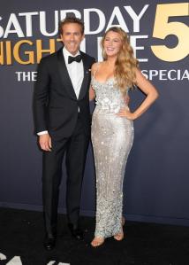 Ryan Reynolds, Blake Lively at SNL50: The Anniversary Special at 30 Rockefeller Plaza on February 16, 2025 in New York, New York.