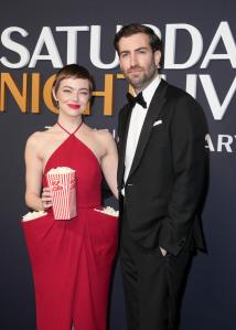 Emma Stone, Dave McCary at SNL50: The Anniversary Special at 30 Rockefeller Plaza on February 16, 2025 in New York, New York.