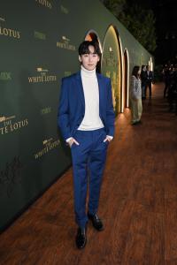 Kevin Woo at "The White Lotus" Season 3 Los Angeles Premiere held at Paramount Studios on February 10, 2025 in Los Angeles, California.