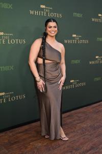 Drew Afualo at "The White Lotus" Season 3 Los Angeles Premiere held at Paramount Studios on February 10, 2025 in Los Angeles, California.