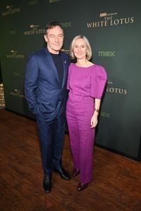 Jason Isaacs, Emma Hewitt at "The White Lotus" Season 3 Los Angeles Premiere held at Paramount Studios on February 10, 2025 in Los Angeles, California.