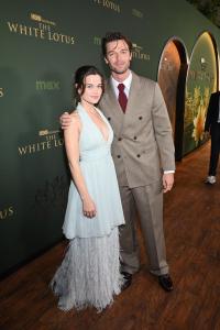 Sarah Catherine Hook, Patrick Schwarzenegger at "The White Lotus" Season 3 Los Angeles Premiere held at Paramount Studios on February 10, 2025 in Los Angeles, California.