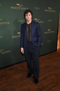 Lukas Gage at "The White Lotus" Season 3 Los Angeles Premiere held at Paramount Studios on February 10, 2025 in Los Angeles, California.
