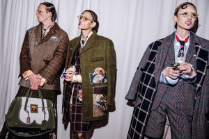 Backstage at Thom Browne Fall 2025 Ready-to-Wear Show