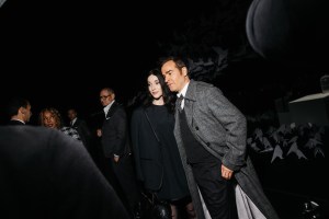 St. Vincent, Justin Theroux at the Thom Browne Fall RTW 2025 fashion show as part of New York Fashion Week held at The Shed on February 11, 2025 in New York, New York.