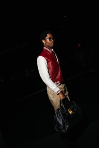 Alton Mason at the Thom Browne Fall RTW 2025 fashion show as part of New York Fashion Week held at The Shed on February 11, 2025 in New York, New York.
