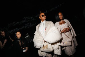 Queen Latifah, Eboni Nichols at the Thom Browne Fall RTW 2025 fashion show as part of New York Fashion Week held at The Shed on February 11, 2025 in New York, New York.
