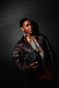 Eva Apio at the Tory Burch Fall 2025 Ready-to-Wear show