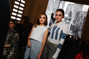 Chloe Fineman and Charlotte Lawrence at the Tory Burch Fall 2025 Ready-to-Wear show
