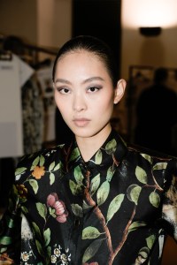 Backstage at the Roberto Cavalli fall 2025 show in Milan.