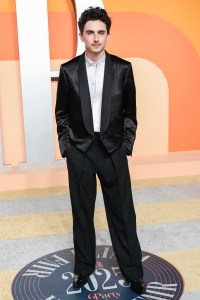 Timothée Chalamet at the 2025 Vanity Fair Oscar Party Hosted By Radhika Jones held at Wallis Annenberg Center for the Performing Arts on March 02, 2025 in Beverly Hills, California.