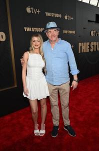 Margot Koechner, David Koechner at Apple TV+ Series “The Studio” World Premiere held at the Academy Museum of Motion Pictures on March 24, 2025 in Los Angeles, California.