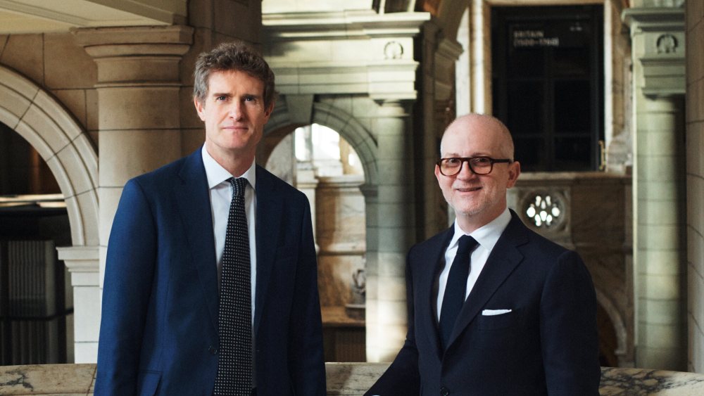 Tristram Hunt, director of the V&A, and Joshua Schulman, CEO of Burberry.