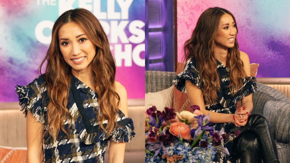 Brenda Song on "The Kelly Clarkson Show," Monse, tartan midi dress