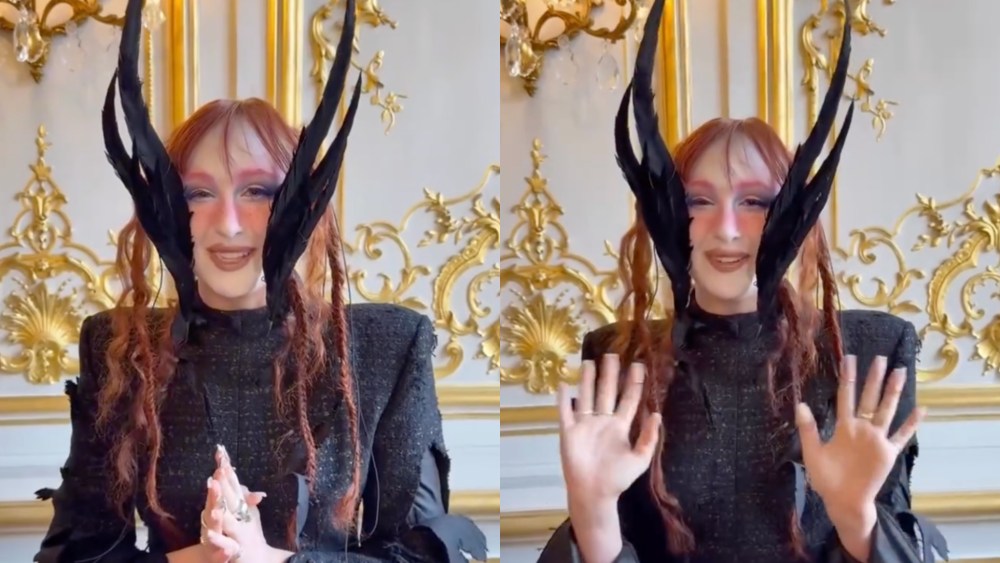 Chappell Roan at Matières Fécales' fall 2025 runway show during Paris Fashion Week.