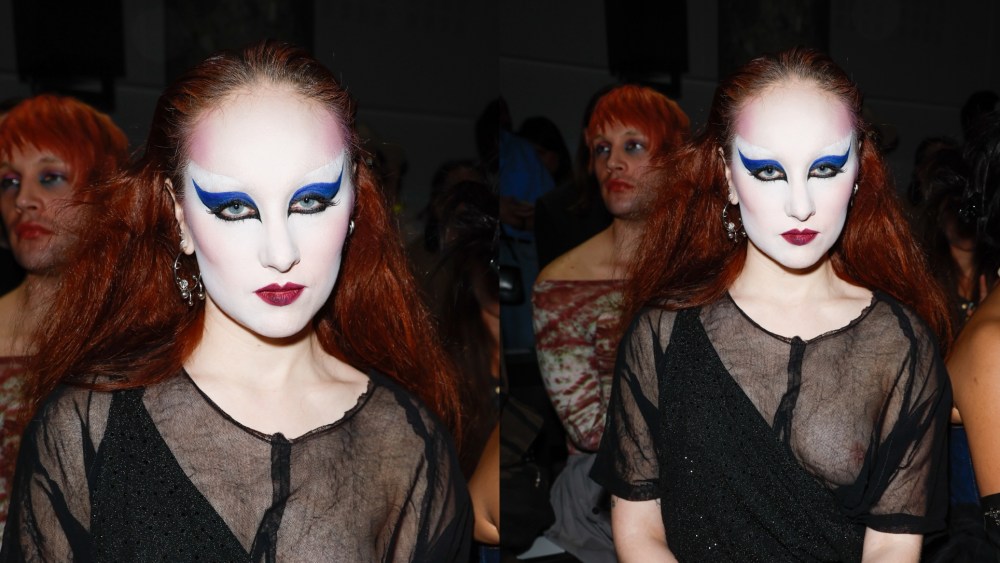 Chappell Roan at Vivienne Westwood's fall 2025 fashion show on March 8 in Paris, sheer trend, jumpsuit, front row