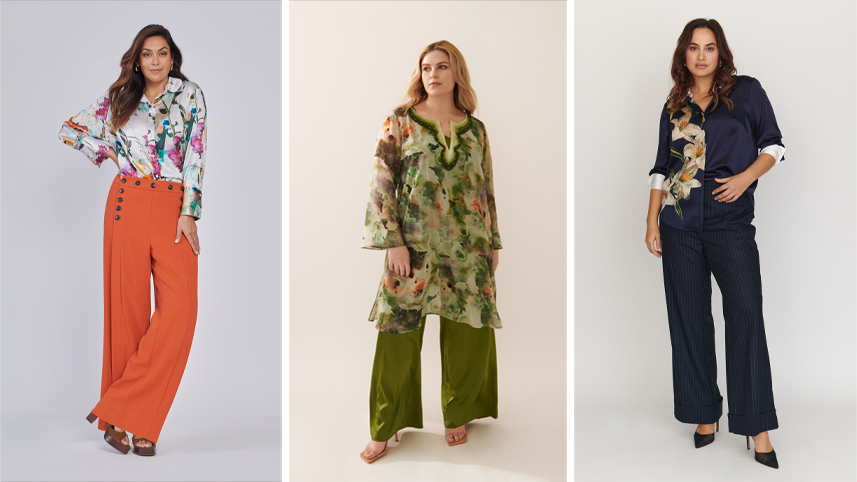 Plus-size fashions from Gabriella Rossetti. 