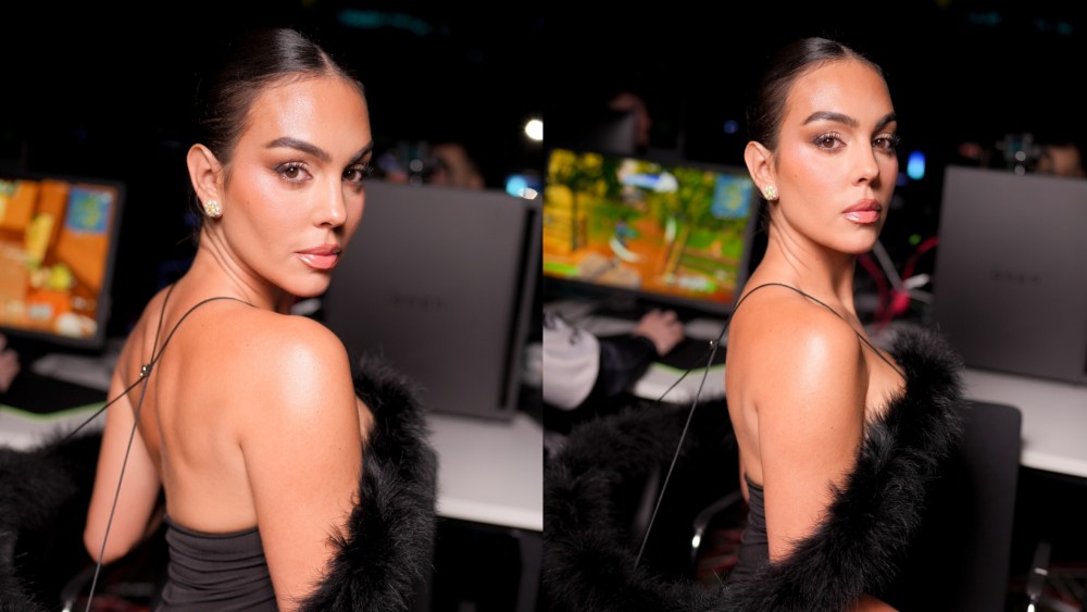 Georgina Rodriguez at Coperni's fall 2025 fashion show on March 9 in Paris, front row, backless dress