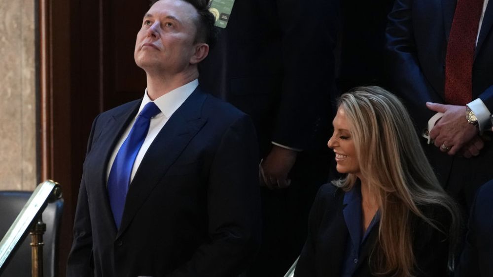 WASHINGTON, DC - MARCH 04: White House Senior Advisor to the President, Tesla and SpaceX CEO Elon Musk (L) attends  U.S. President Donald Trump's address to a joint session of Congress at the U.S. Capitol on March 04, 2025 in Washington, DC. President Trump was expected to address Congress on his early achievements of his presidency and his upcoming legislative agenda. (Photo by Andrew Harnik/Getty Images)