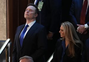 WASHINGTON, DC - MARCH 04: White House Senior Advisor to the President, Tesla and SpaceX CEO Elon Musk (L) attends  U.S. President Donald Trump's address to a joint session of Congress at the U.S. Capitol on March 04, 2025 in Washington, DC. President Trump was expected to address Congress on his early achievements of his presidency and his upcoming legislative agenda. (Photo by Andrew Harnik/Getty Images)