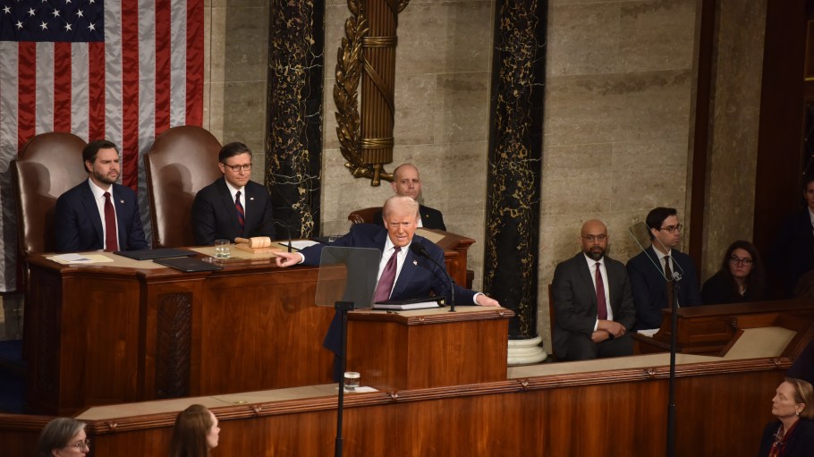 WASHINGTON, DC - MARCH 04: U.S. President Donald Trump addresses a joint session of Congress in the House Chamber of the US Capitol on March 4, 2025 in Washington, DC.