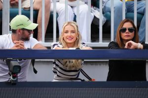 MIAMI GARDENS, FLORIDA - MARCH 22: Morgan Riddle watches a match between Taylor Fritz of the United States and Lorenzo Sonego of Italy on day 5 at Hard Rock Stadium on March 22, 2025 in Miami Gardens, Florida. (Photo by Rich Storry/Getty Images)