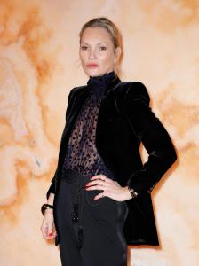Kate Moss at the Saint Laurent Fall RTW 2025 fashion show as part of Paris Fashion Week on March 11, 2025 in Paris, France.