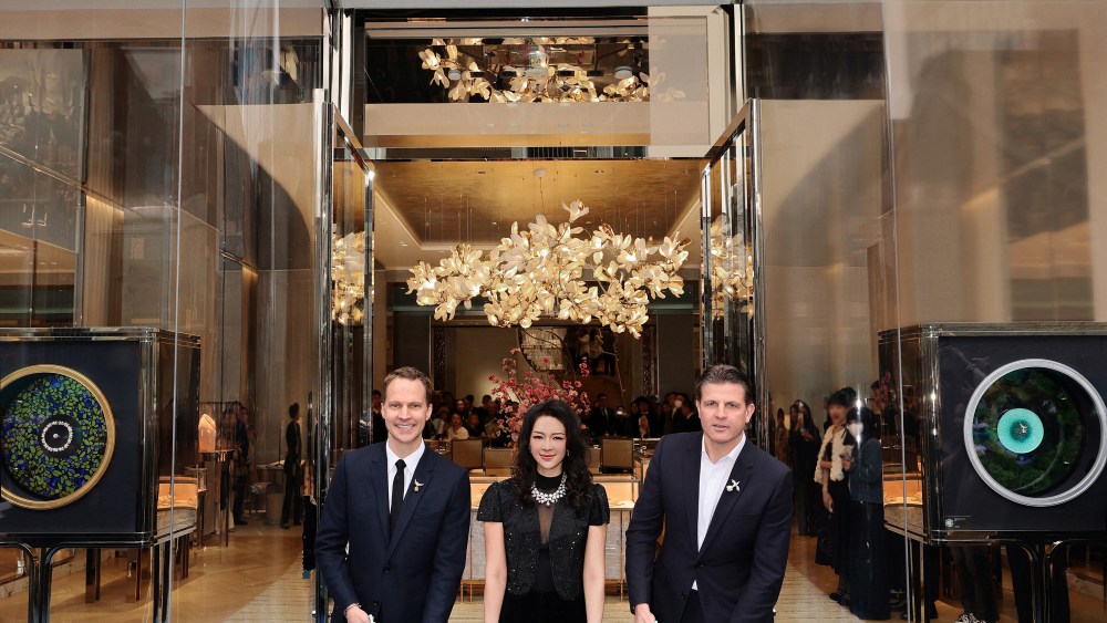 Maxence Kinget, president  Tiffany & Co. greater China, actress and model Zhang Ziyi and Anthony Ledru, president and chief executive officer Tiffany & Co.