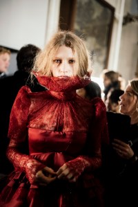 Backstage at Alexander McQueen Fall 2025 Ready-to-Wear Collection at Paris Fashion Week