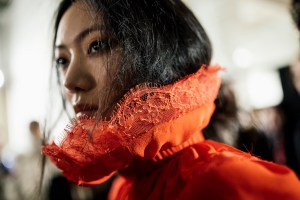 Backstage at Alexander McQueen Fall 2025 Ready-to-Wear Collection at Paris Fashion Week